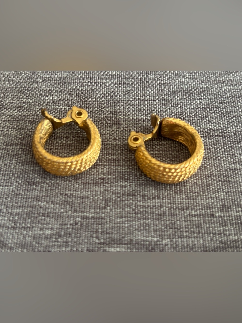 Monet Rope Texture Gold Tone Clip On Earrings